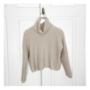 Madewell Putty Resourced Cashmere Crop Turtleneck Sweater